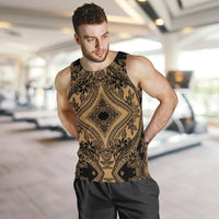 Polynesian Plumeria Mix Gold Black Hawaii Men's Tank Top - Polynesian Pride