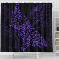 Shark Polynesian Shower Curtain - Polynesian Tattoo Purple - Polynesian Pride