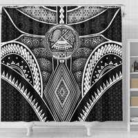 Polynesian Shower Curtains - American Samoa Coat Of Arm With Poly Patterns - Polynesian Pride