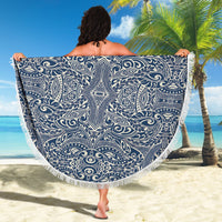 Polynesian Tribal Beach Blanket Blue - Polynesian Pride