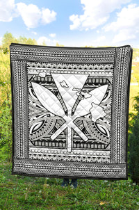 Hawaii Polynesian Kanaka Maoli Premium Quilt White - Polynesian Pride