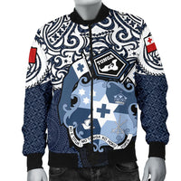 Tonga Polynesian Bomber Jacket (Men) - Tongan Pride (Blue) - Polynesian Pride