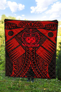 Samoa Polynesian Premium Quilt - Samoa Red Seal with Polynesian Tattoo - Polynesian Pride