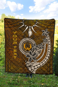 Pohnpei Custom Personalised Premium Quilt - Polynesian Boar Tusk - Polynesian Pride