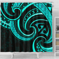 New Zealand Maori Mangopare Shower Curtain Polynesian - Turquoise - Polynesian Pride