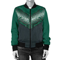 Koru Polynesian Tattoo Women Bomber Jacket - Polynesian Pride