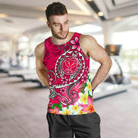 Hawaii Men's Tank Top - Turtle Plumeria Polynesian Tattoo Pink Color - Polynesian Pride