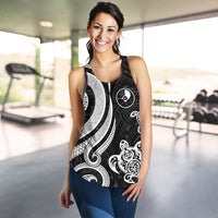 Yap Micronesian Women Racerback Tank - White Tentacle Turtle - Polynesian Pride