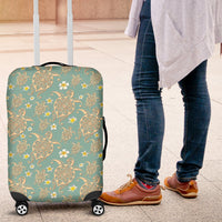 Turtle And Plumeria Luggage Cover - Polynesian Pride