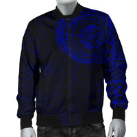 Polynesian Tattoo Style Men's Bomber Jacket Blue 2 - Polynesian Pride