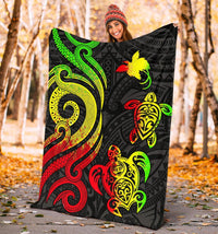 Papua New Guinea Premium Blanket - Reggae Tentacle Turtle - Polynesian Pride
