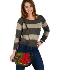 Hawaii Lauhala Hibiscus Polynesian Tropical Canvas Saddle Bag Reggae - Wake Style - AH - Polynesian Pride