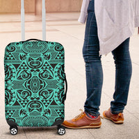Polynesian Kakau Turtle Turquoise Luggage Covers - Polynesian Pride