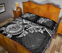 Fiji Polynesian Quilt Bed Set - Fiji Flag & White Turtle Hibiscus - Polynesian Pride