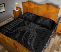 Hawaii Octopus KaKau Polynesian Quilt Bed Set - Gray - Polynesian Pride