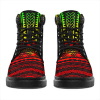Federated States Of Micronesia Leather Boots - Polynesian Reggae Chief Version - Polynesian Pride