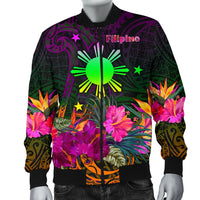 The Philippines Men's Bomber Jacket - Summer Hibiscus - Polynesian Pride