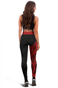 American Samoa Leggings - Red Tattoo - Polynesian Pride