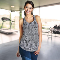 Polynesian Lauhala Mix White Women's Racerback Tank Top - Polynesian Pride