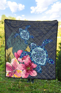 Hawaii Turtle Hibiscus Premium Quilt - LH Style - Polynesian Pride