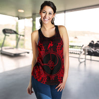 Yap Polynesian Women Tank Top Map Red - Polynesian Pride