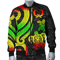 Pohnpei Micronesian Men Bomber Jacket - Reggae Tentacle Turtle - Polynesian Pride