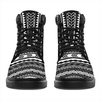 Northern Mariana Islands Leather Boots - Polynesian Black Chief Version - Polynesian Pride