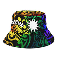 Nauru Bucket Hat - Rainbow Polynesian Pattern - Polynesian Pride