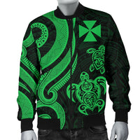 Wallis and Futuna Men's Bomber Jacket - Green Tentacle Turtle - Polynesian Pride