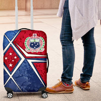 Samoa Luggage Cover - Samoa Flag with Polynesian Patterns - Polynesian Pride