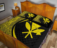 Hawaii Kanaka Polynesian Quilt Bed Set - Circle Style Yellow - Polynesian Pride