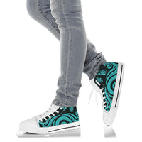 New Caledonia High Top Canvas Shoes - Turquoise Tentacle Turtle - Polynesian Pride