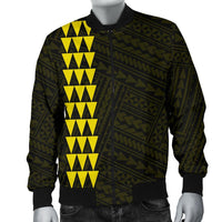 Hawaii Kakau Polynesian Hammerhead Shark Map Personalized Men's Bomber Jacket - Yellow - Polynesian Pride
