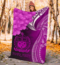 Samoa Custom Personalised Premium Blanket - Samoa Seal Wave Style (Pink) - Polynesian Pride