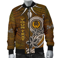 Pohnpei Custom Personalised Men's Bomber Jacket - Polynesian Boar Tusk - Polynesian Pride
