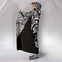 Hawaii Turtle Polynesian Hooded Blanket - White - Armor Style - Polynesian Pride