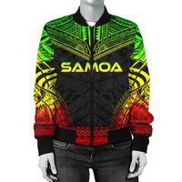 Samoa Polynesian Chief Women'S Bomber Jacket - Reggae Version - Polynesian Pride