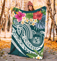 Polynesian Hawaii Premium Blanket - Summer Plumeria - Polynesian Pride