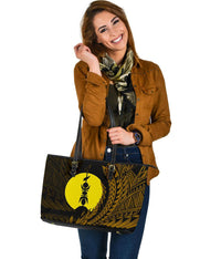 New Caledonia Leather Tote - Wings Style - Polynesian Pride