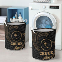Chuuk Micronesia Laundry Basket - Gold Tribal Wave - Polynesian Pride