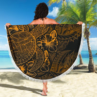 Papua New Guinea Polynesia Beach Blanket Turtle Hibiscus Gold - Polynesian Pride