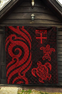 Fiji Polynesian Premium Quilt - Red Tentacle Turtle - Polynesian Pride