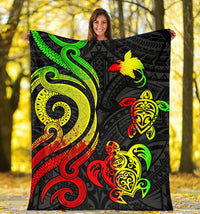 Papua New Guinea Premium Blanket - Reggae Tentacle Turtle - Polynesian Pride