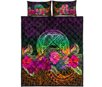 American Samoa Quilt Bed Set - Summer Hibiscus - Polynesian Pride