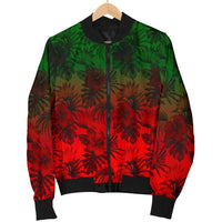 Polynesian Men's Bomber Jacket - Red Hibiscus Patterns - Polynesian Pride
