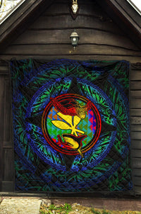 Polynesian Hawaii Premium Quilt - Colorful Turtle Shark - Polynesian Pride