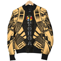 Tonga Men Bomber Jackets - Polynesian Tattoo Gold - Polynesian Pride
