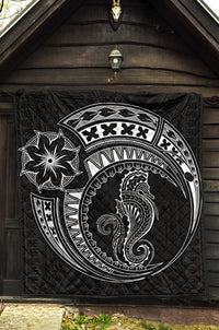 Polynesian Quilt - Polynesian White Seahorse Tattoo - Polynesian Pride
