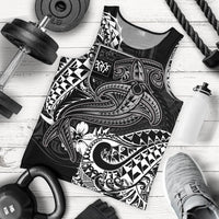 Fiji Men's Tank Top - White Shark Polynesian Tattoo White - Polynesian Pride
