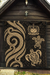 Samoa Premium Quilt - Gold Tentacle Turtle - Polynesian Pride